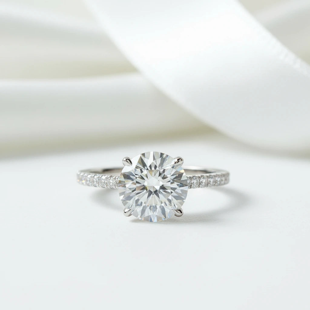 2.0 Ct Diamond Hidden Halo Engagement Ring-Black Diamonds New York