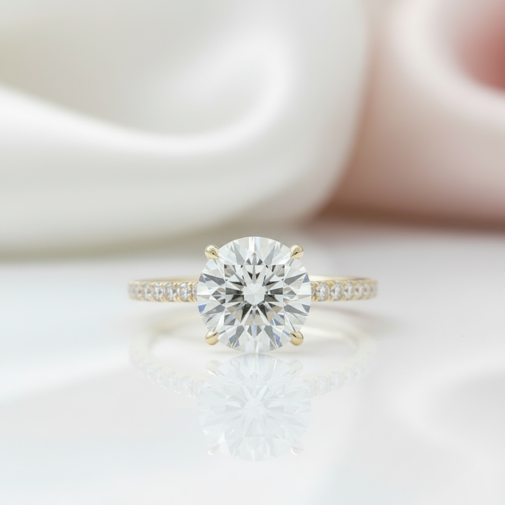 2.0 Ct Diamond Option Hidden Halo Engagement Ring-Black Diamonds New York