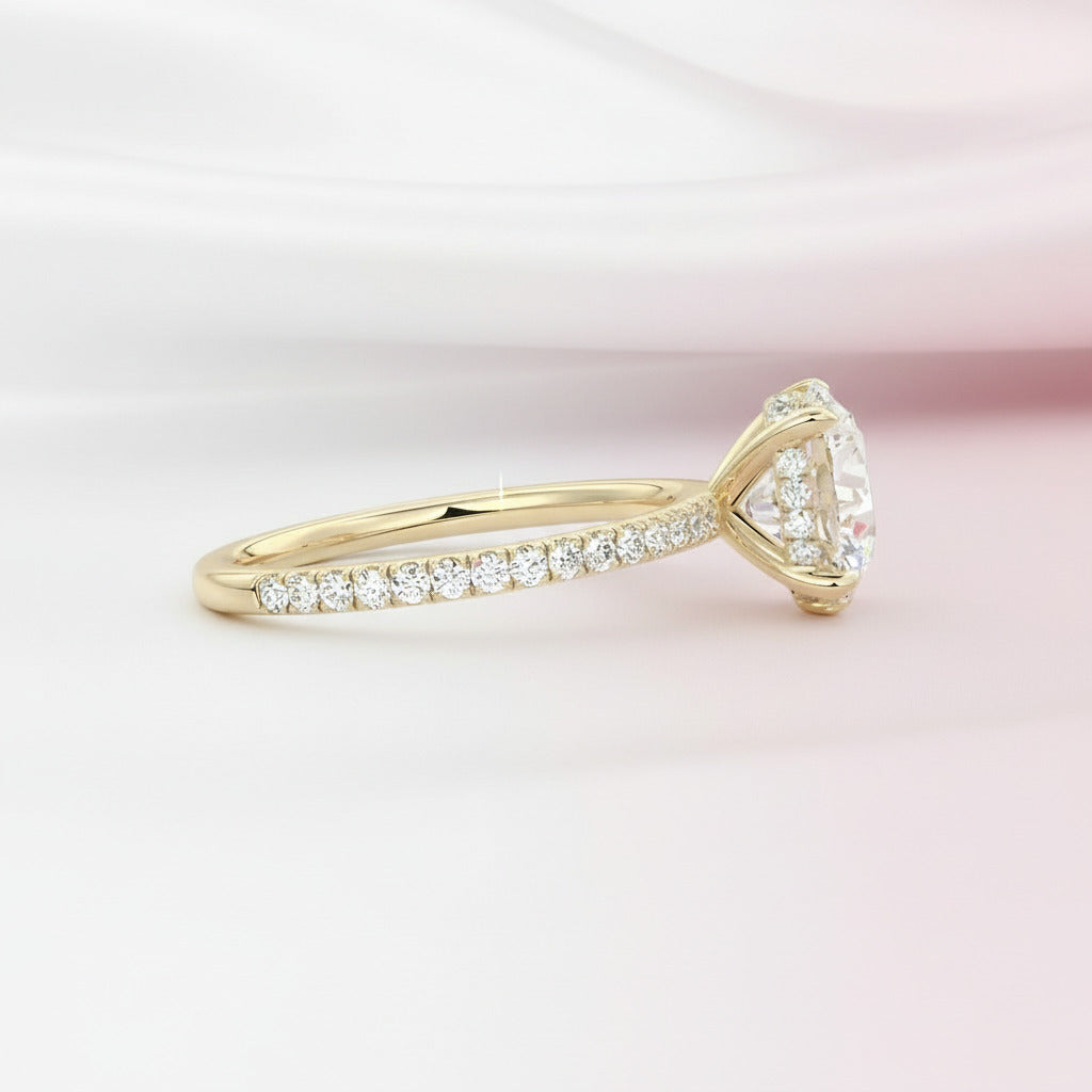 2.0 Ct Diamond Hidden Halo Engagement Ring-Black Diamonds New York