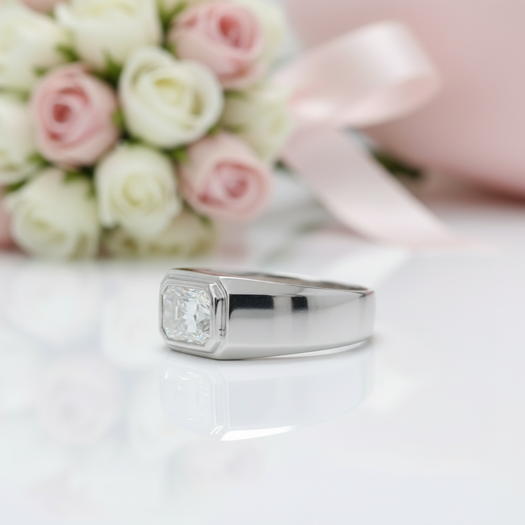 2.0 Ct Emerald-cut Diamond Men's Ring-Black Diamonds New York