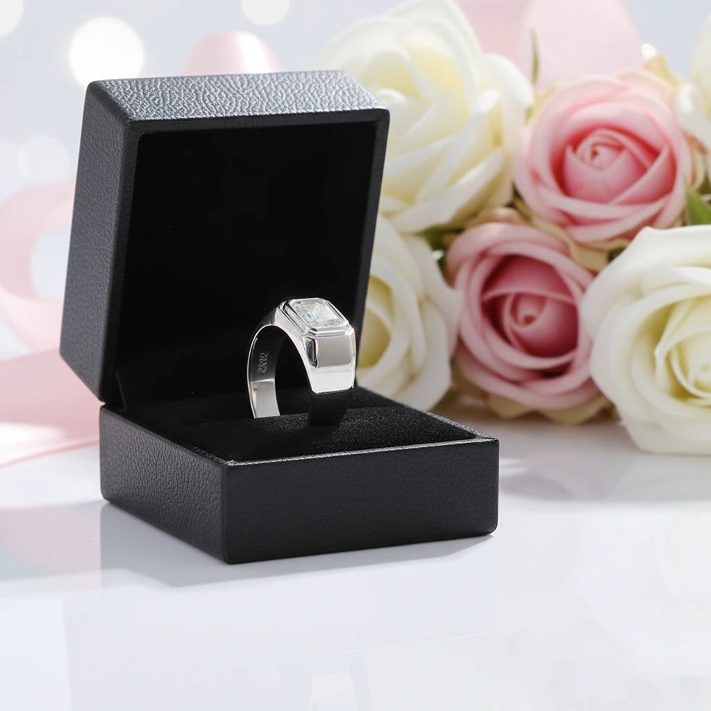 2.0 Ct Emerald-cut Diamond Men's Ring-Black Diamonds New York