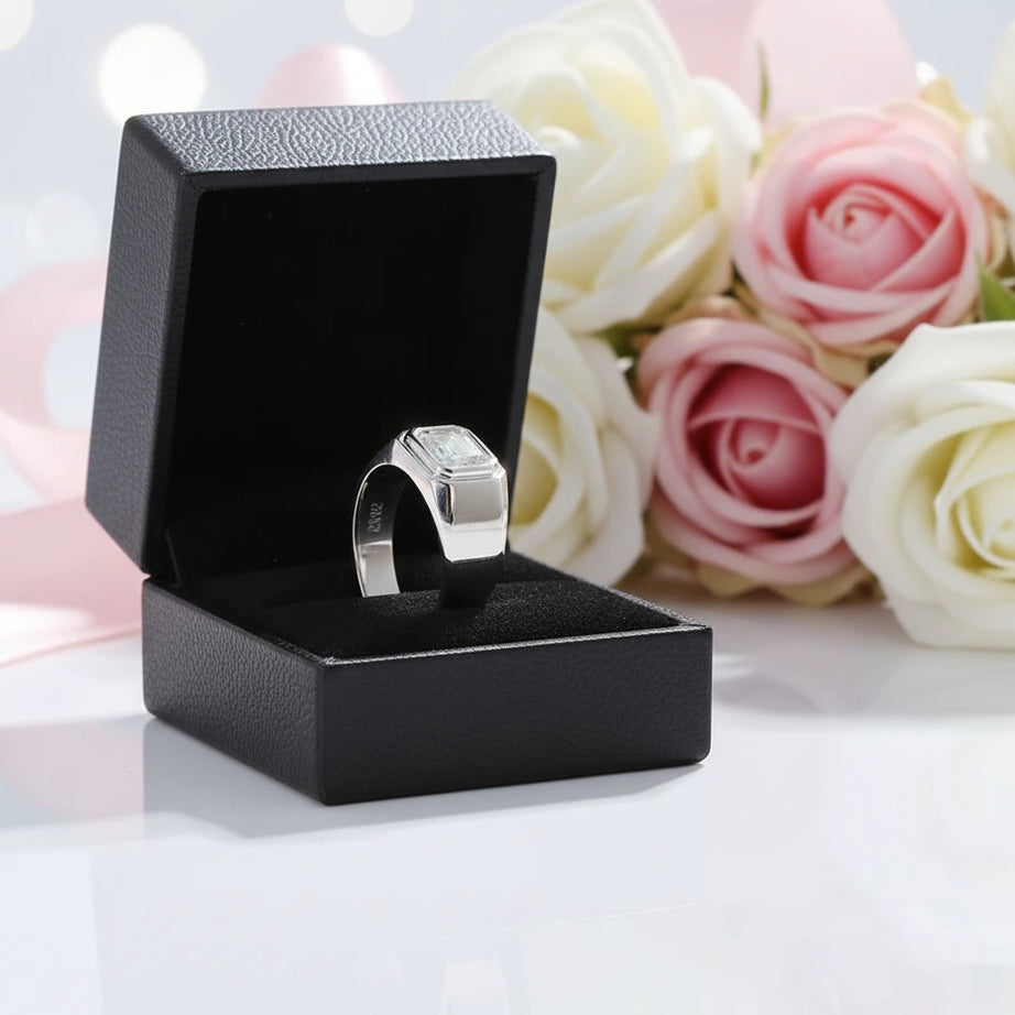 2.0 Ct Emerald-cut Diamond Men's Ring-Black Diamonds New York