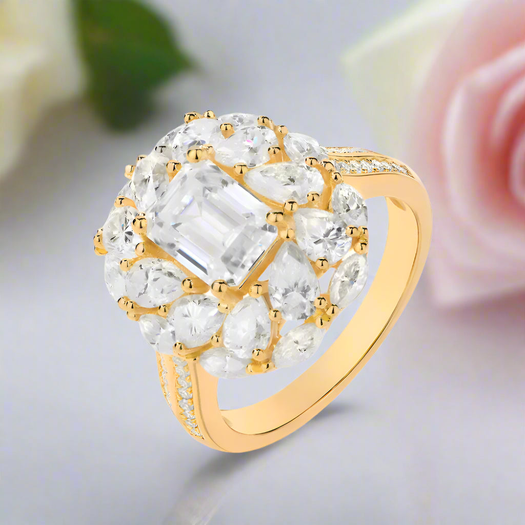 2.0 Ct Emerald-cut Diamond Vintage Engagement Ring-Black Diamonds New York