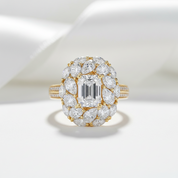 2.0 Ct Emerald-cut Diamond Option Vintage Engagement Ring-Black Diamonds New York