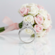 2.0 Ct Excellent Cut Diamond Option Halo Engagement Ring-Black Diamonds New York