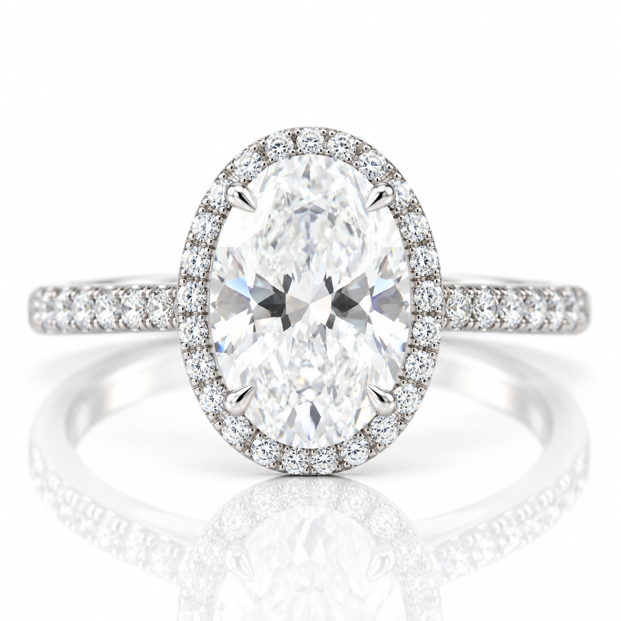 2.0 Ct D Color Oval Cut Diamond Option Engagement Ring-Black Diamonds New York