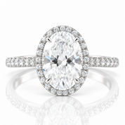 2.0 Ct Excellent Oval Cut Sparkling Diamond Option Engagement Ring-Black Diamonds New York