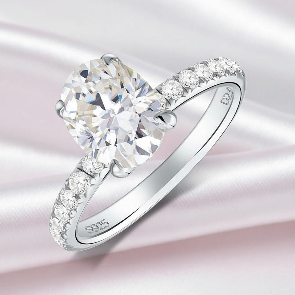 2.0 Ct Oval Cut Diamond Engagement Ring-Black Diamonds New York