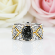 2.0 Ct Oval Cut Diamond Engagement Ring-Black Diamonds New York