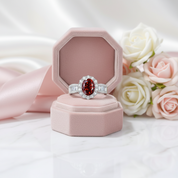 2.0 Ct Oval Cut Diamond Halo White Gold Engagement Ring-Black Diamonds New York