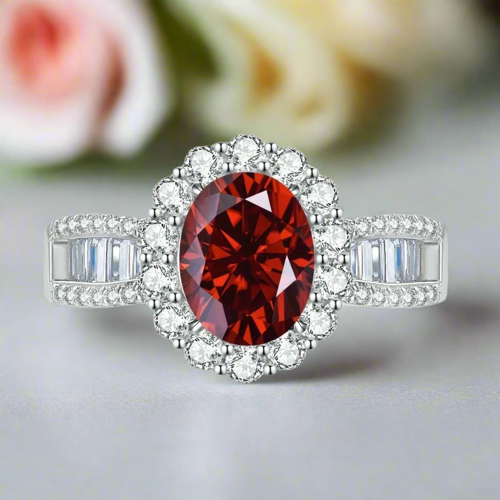 2.0 Ct Oval Cut Diamond Halo White Gold Engagement Ring-Black Diamonds New York