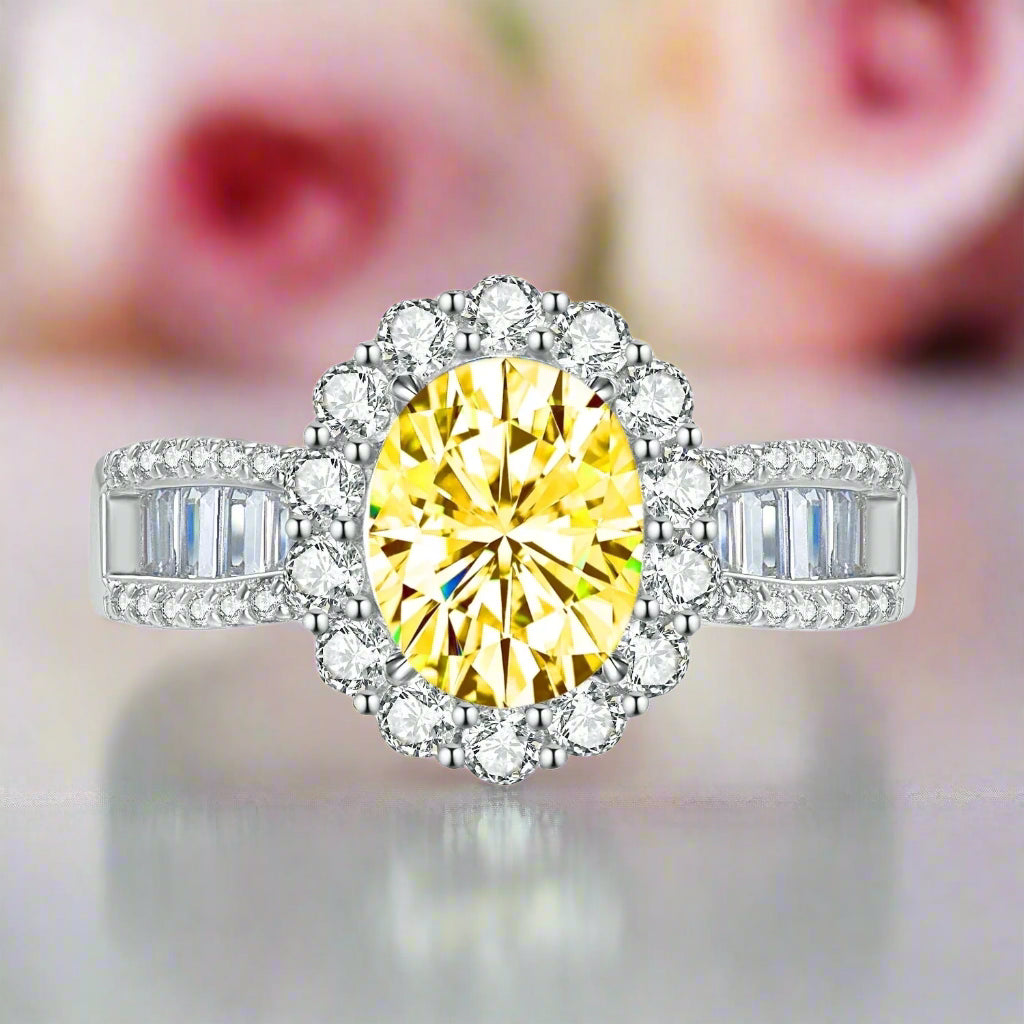 2.0 Ct Oval Cut Diamond Halo White Gold Engagement Ring-Black Diamonds New York