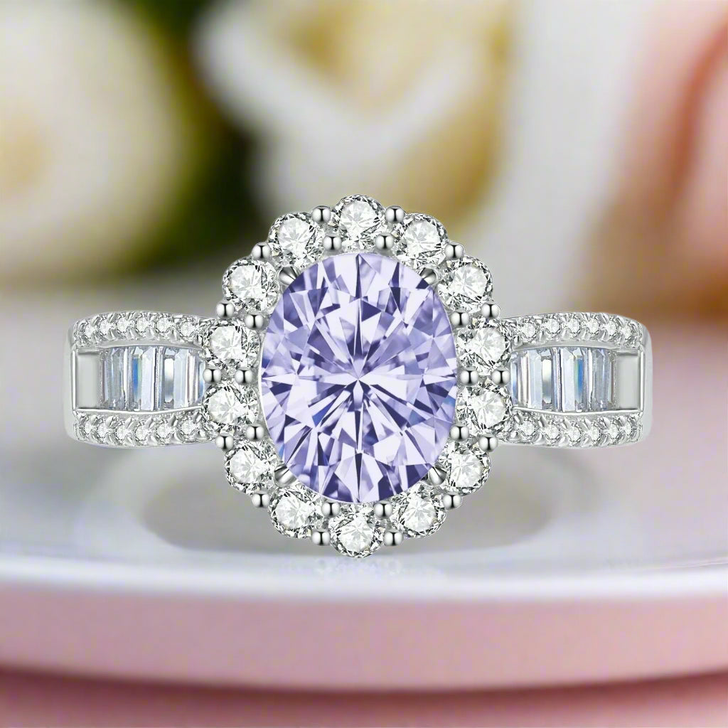 2.0 Ct Oval Cut Diamond Halo White Gold Engagement Ring-Black Diamonds New York