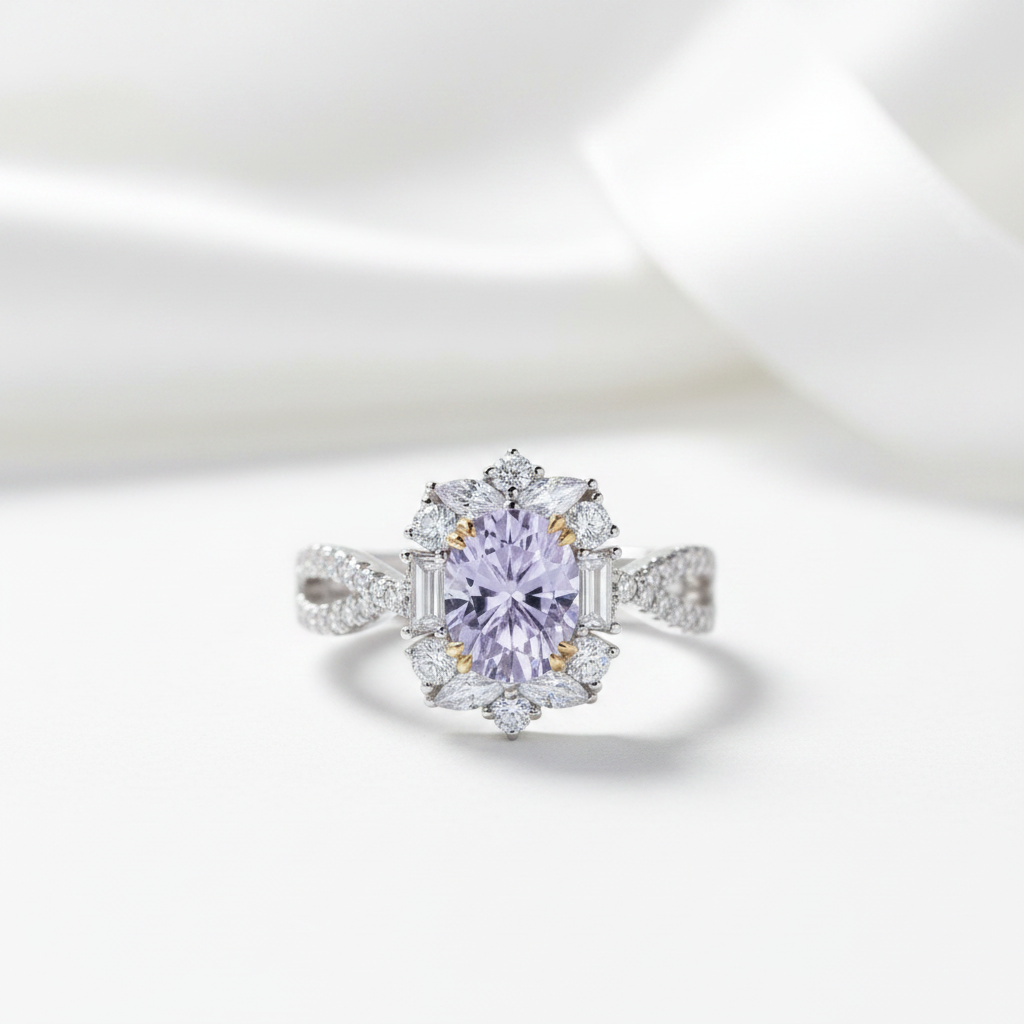 2.0 Ct Oval Cut Red Diamond Option Engagement Ring-Black Diamonds New York