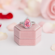 2.0 Ct Pear Cut Diamond Halo Engagement Ring-Black Diamonds New York