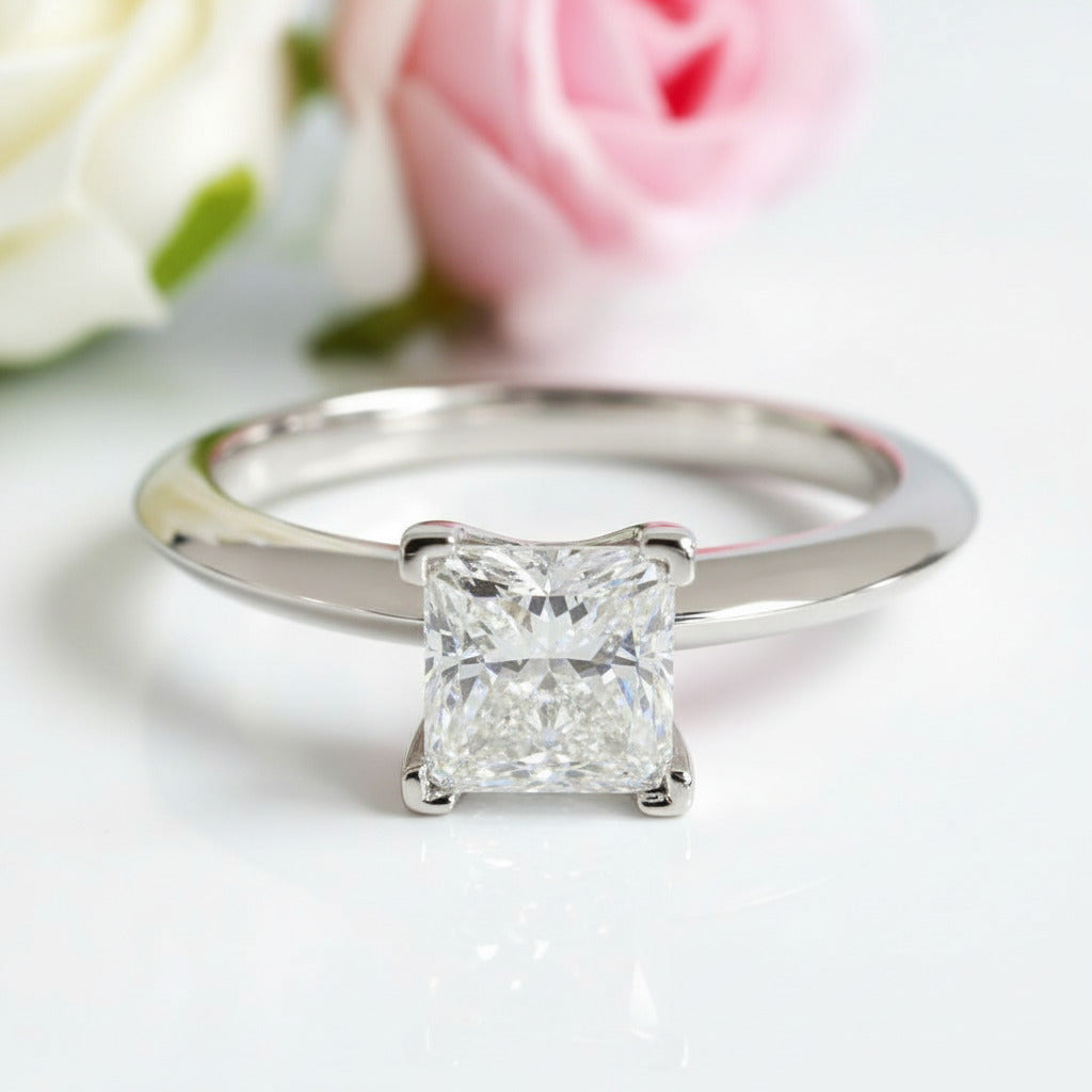 2.0 Ct Princess Cut Diamond Engagement Ring-Black Diamonds New York