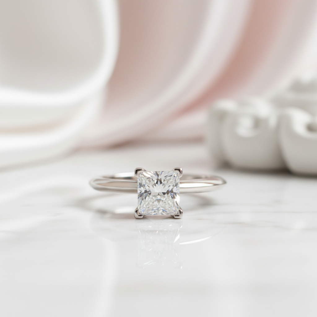2.0 Ct Princess Cut Diamond Option Engagement Ring-Black Diamonds New York