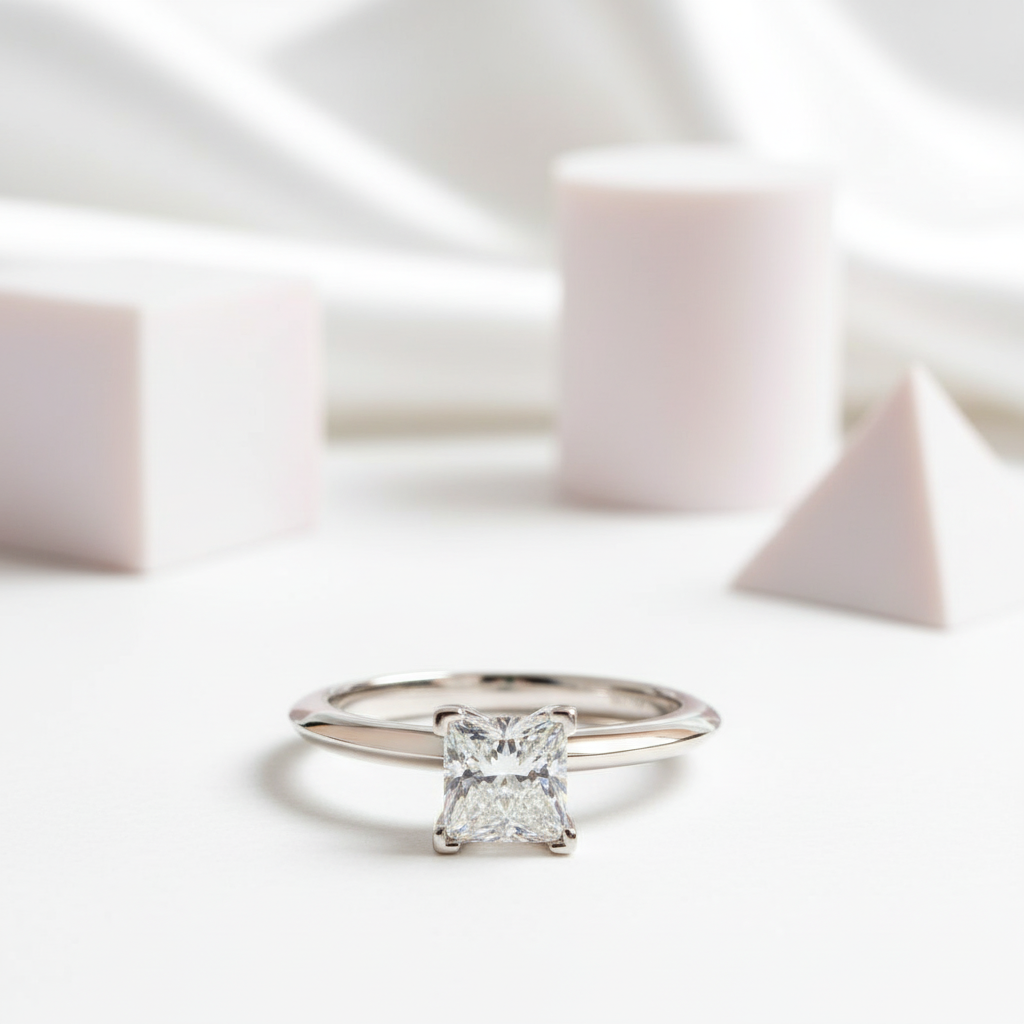 2.0 Ct Princess Cut Diamond Engagement Ring-Black Diamonds New York