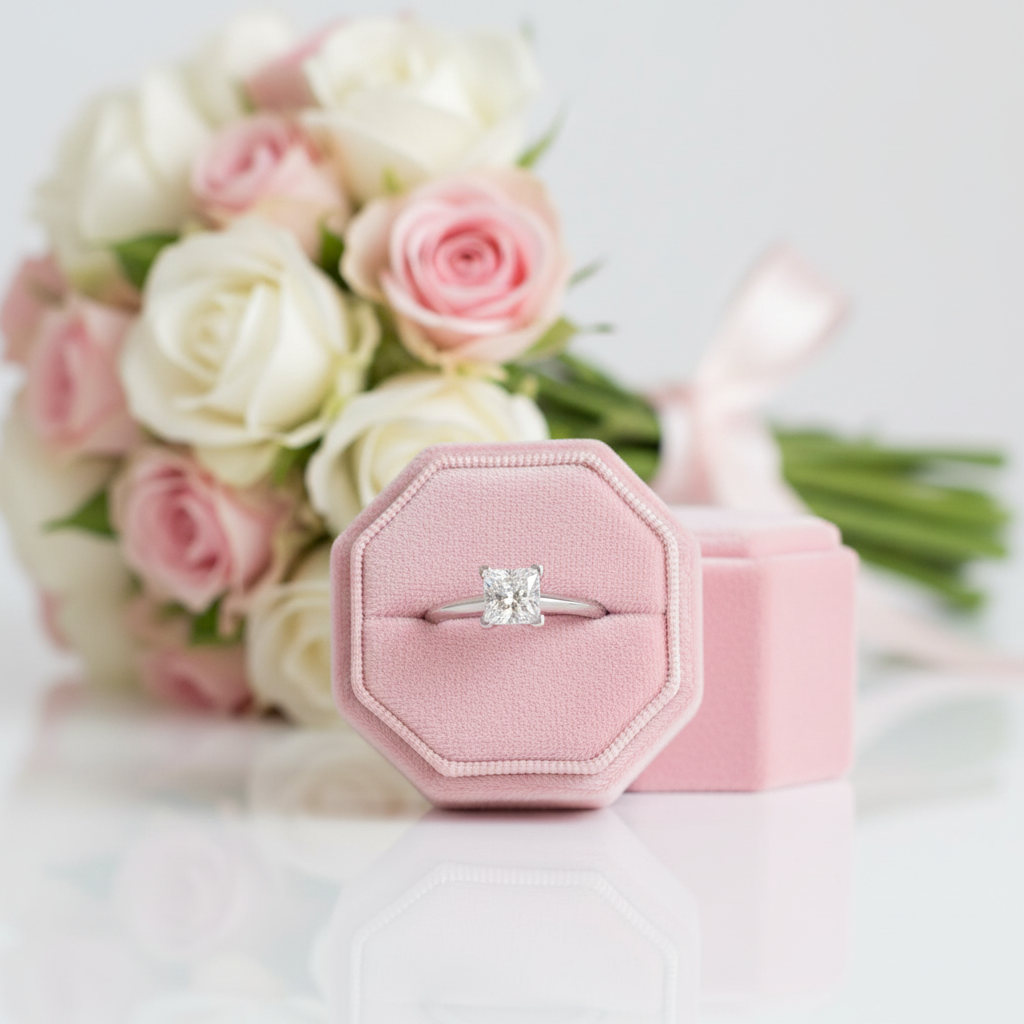 2.0 Ct Princess Cut Diamond Option Engagement Ring-Black Diamonds New York