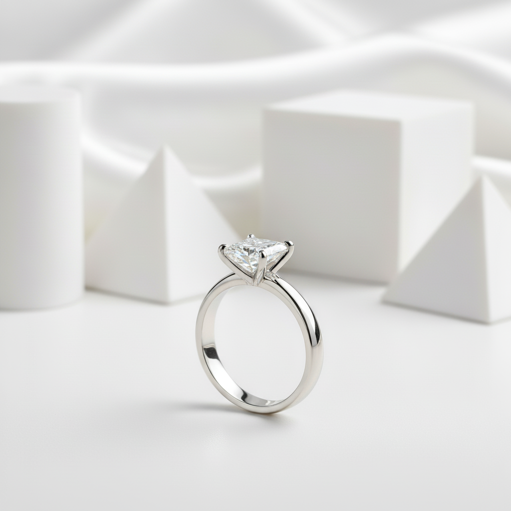 2.0 Ct Princess Cut Diamond Engagement Ring-Black Diamonds New York