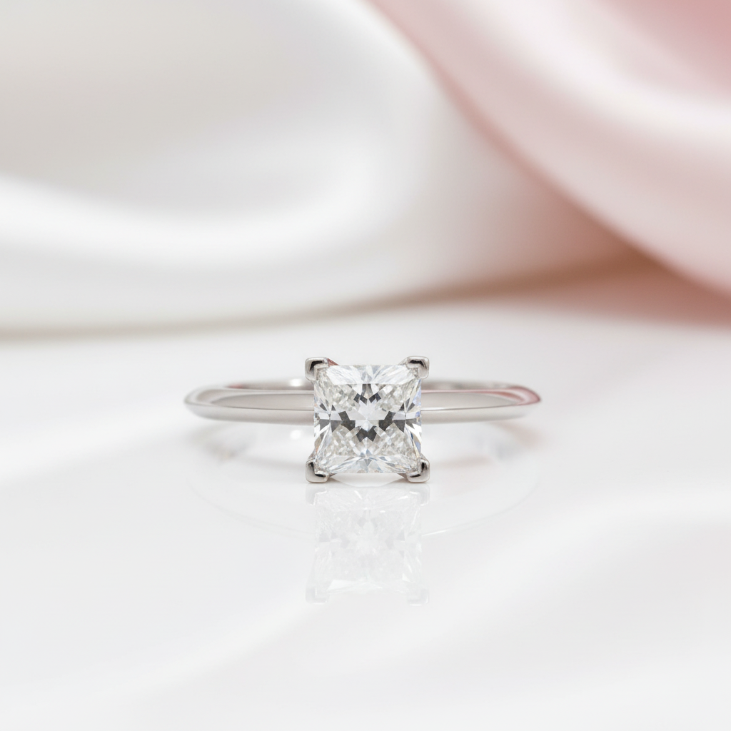 2.0 Ct Princess Cut Diamond Option Engagement Ring-Black Diamonds New York