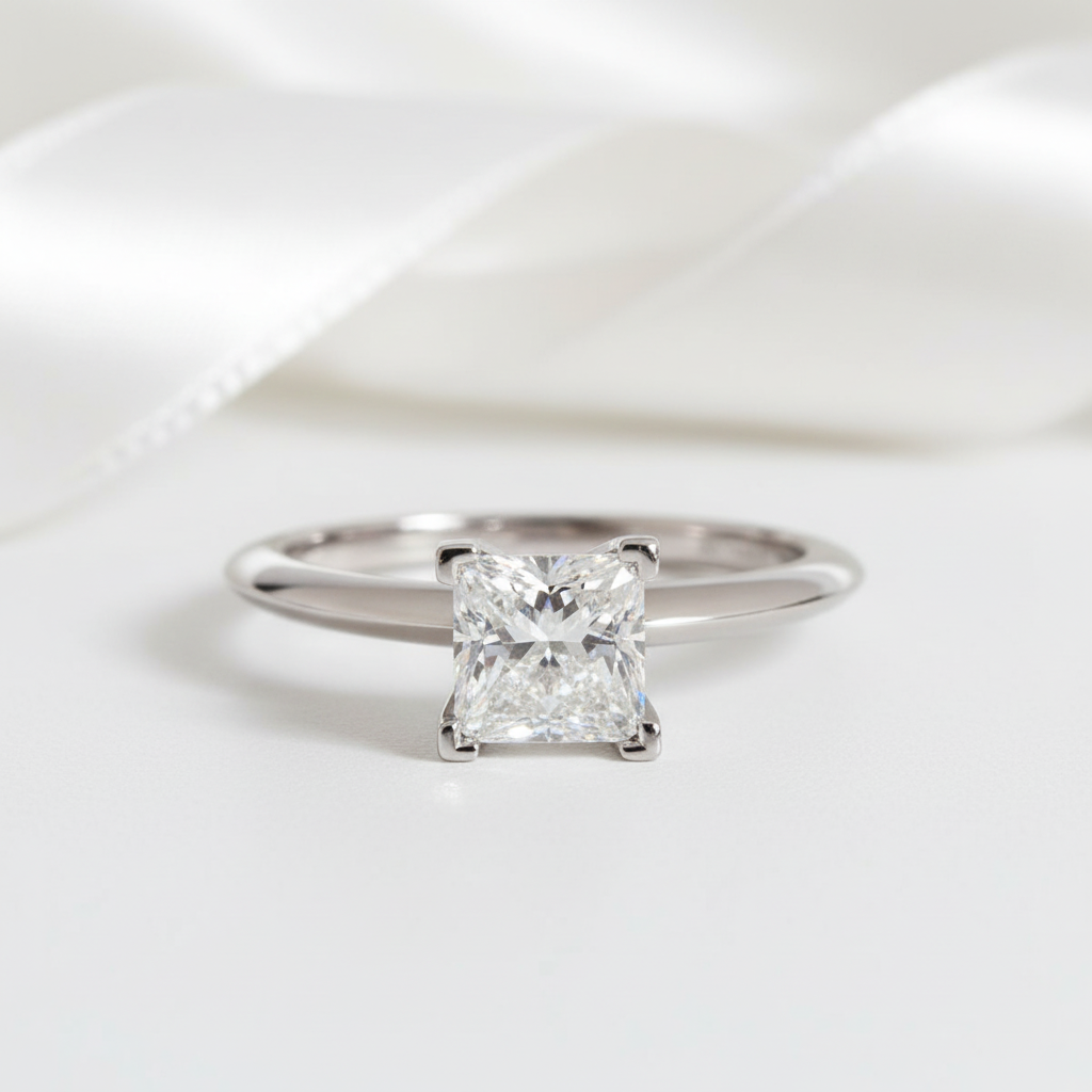 2.0 Ct Princess Cut Diamond Option Engagement Ring-Black Diamonds New York