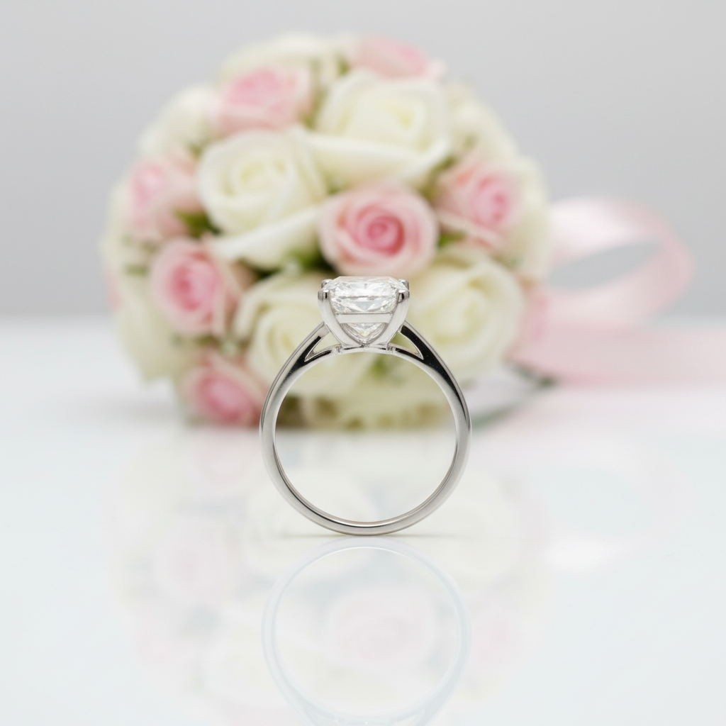 2.0 Ct Princess Cut Diamond Option Engagement Ring-Black Diamonds New York
