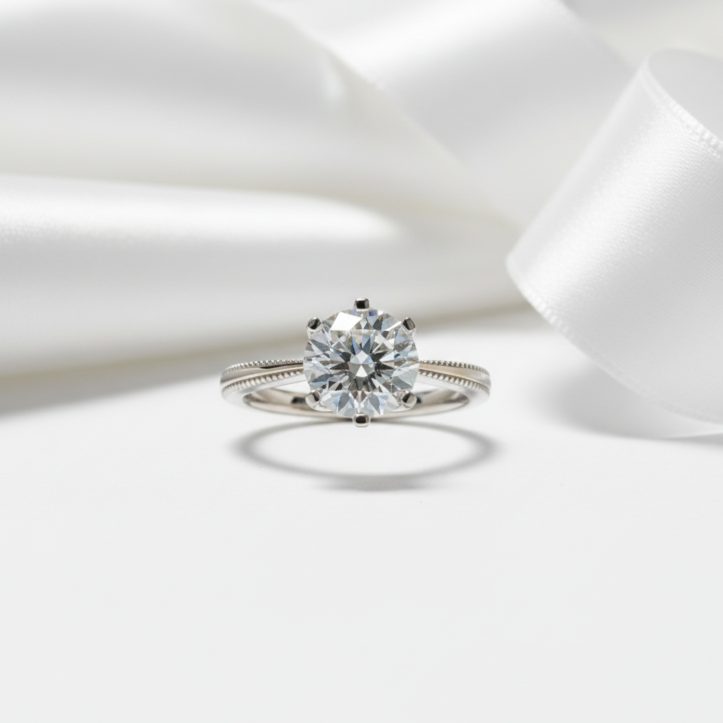 2.0 Ct Round Cut D Color Diamond Dewdrop Engagement Ring-Black Diamonds New York