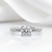 2.0 Ct Round Cut D Color Diamond Option Engagement Ring-Black Diamonds New York