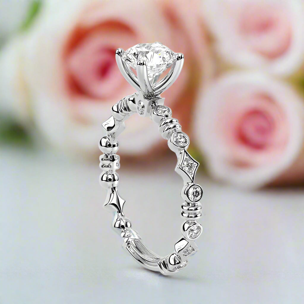 2.0 Ct Round Cut D Color Diamond Engagement Ring-Black Diamonds New York