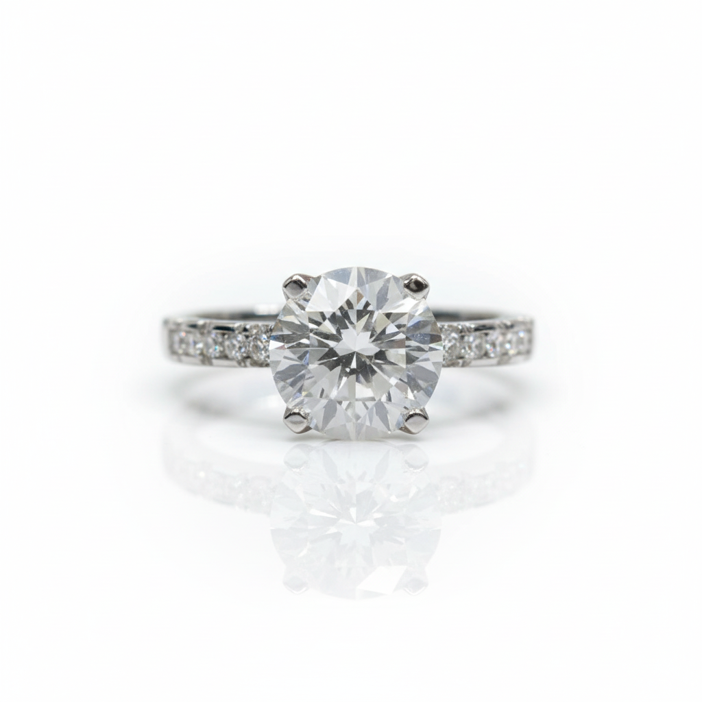 2.0 Ct Round Cut Diamond Option Engagement Ring-Black Diamonds New York