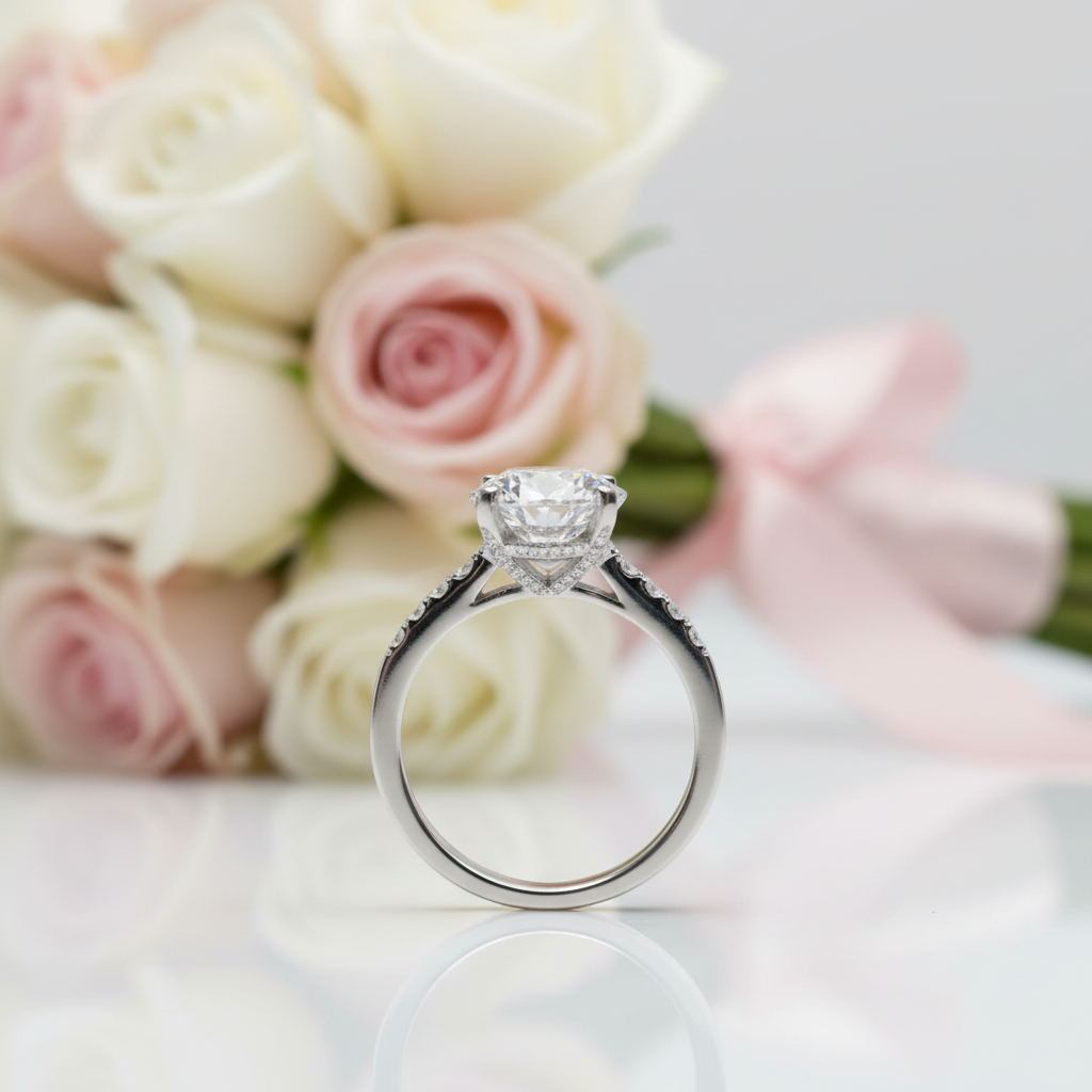 2.0 Ct Round Cut Diamond Option Engagement Ring-Black Diamonds New York
