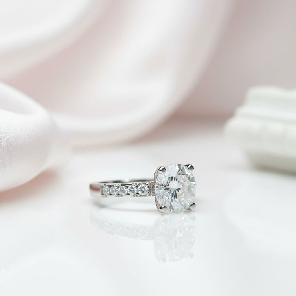 2.0 Ct Round Cut Diamond Option Engagement Ring-Black Diamonds New York