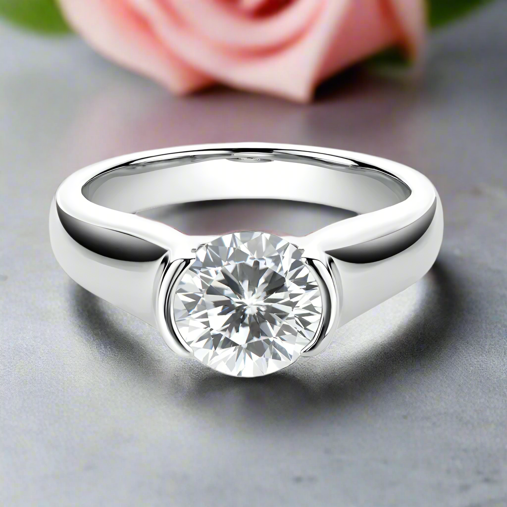 2.0 Ct Round Cut Diamond Engagement Ring-Black Diamonds New York