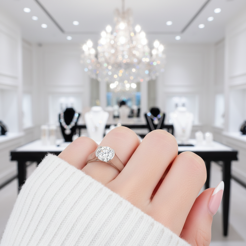 2.0 Ct Round Cut Diamond Option Engagement Ring-Black Diamonds New York