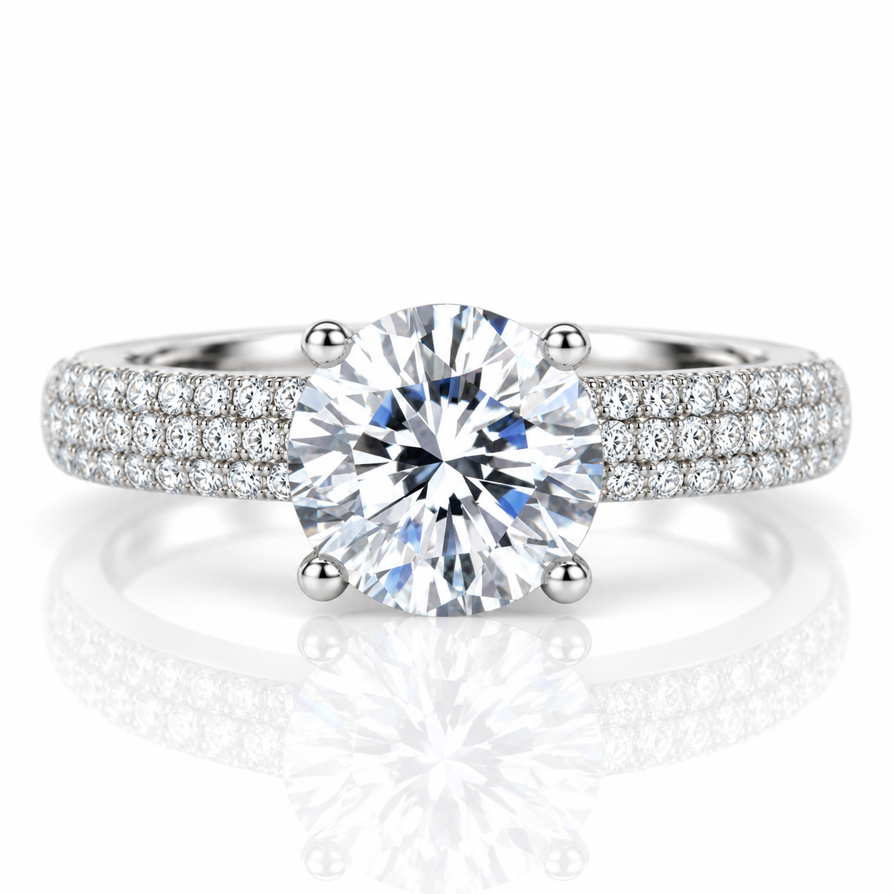 2.0 Ct Round Cut Diamond Option Engagement Ring-Black Diamonds New York