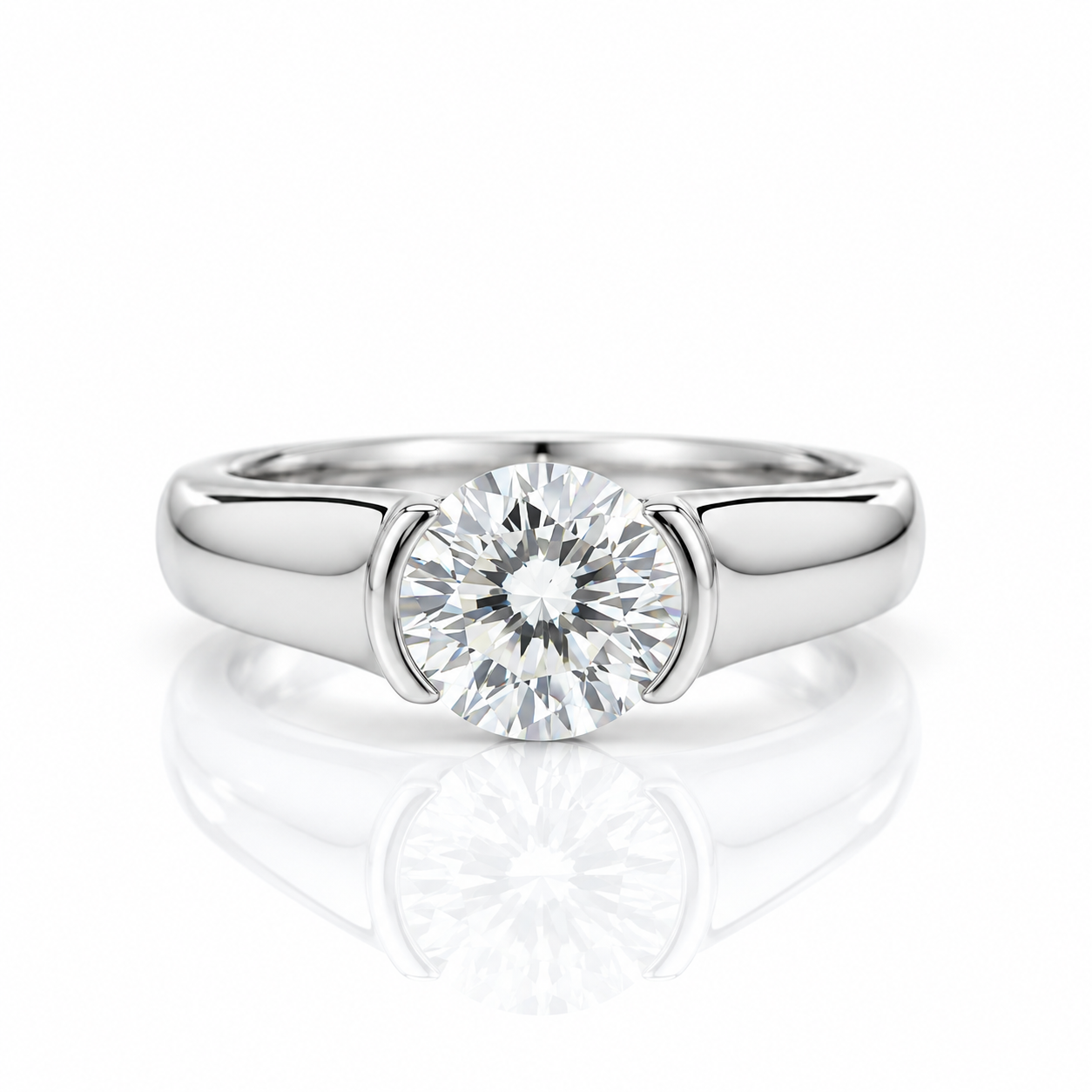2.0 Ct Round Cut Diamond Option Engagement Ring-Black Diamonds New York