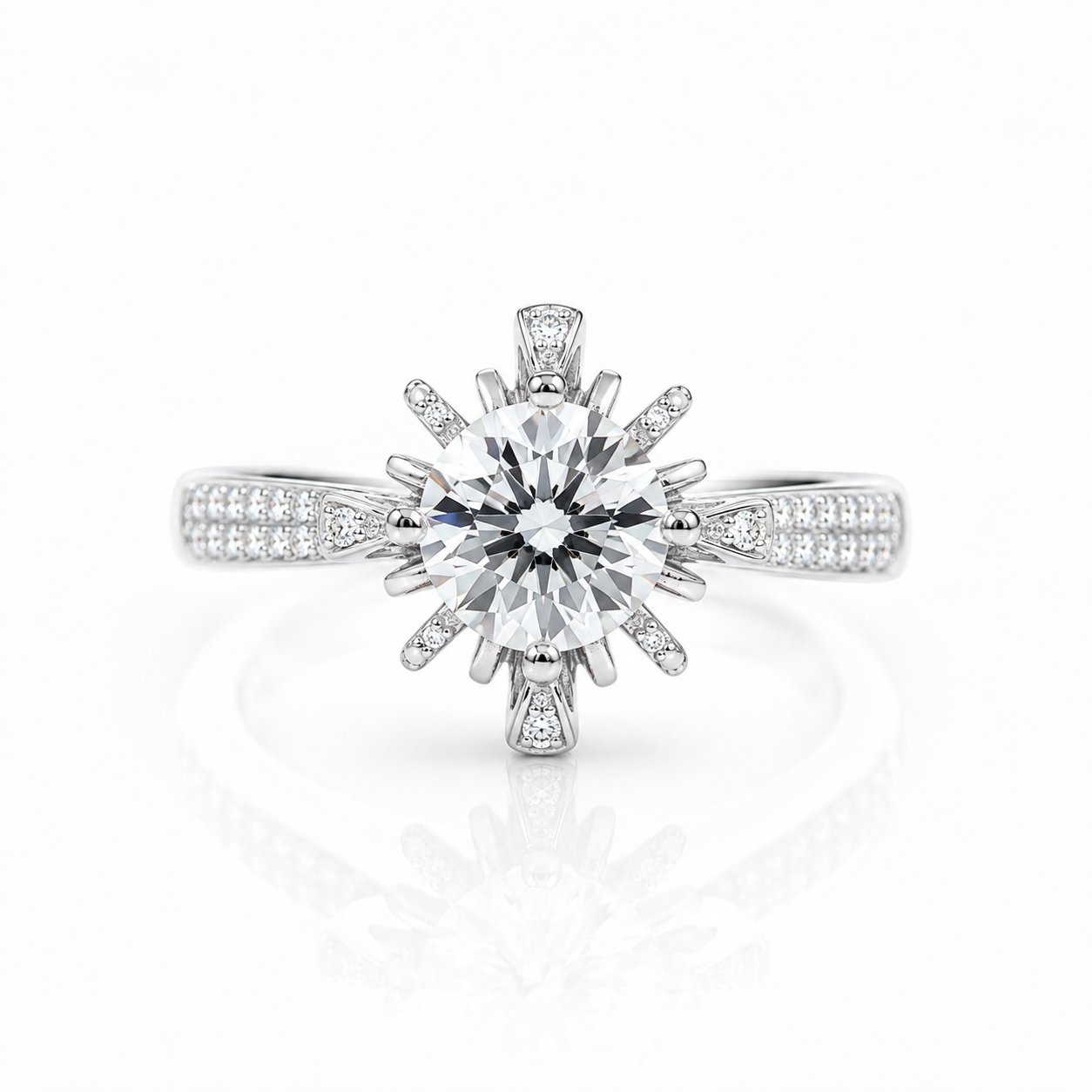 2.0 Ct Round Cut Diamond Option Fountain Ring-Black Diamonds New York