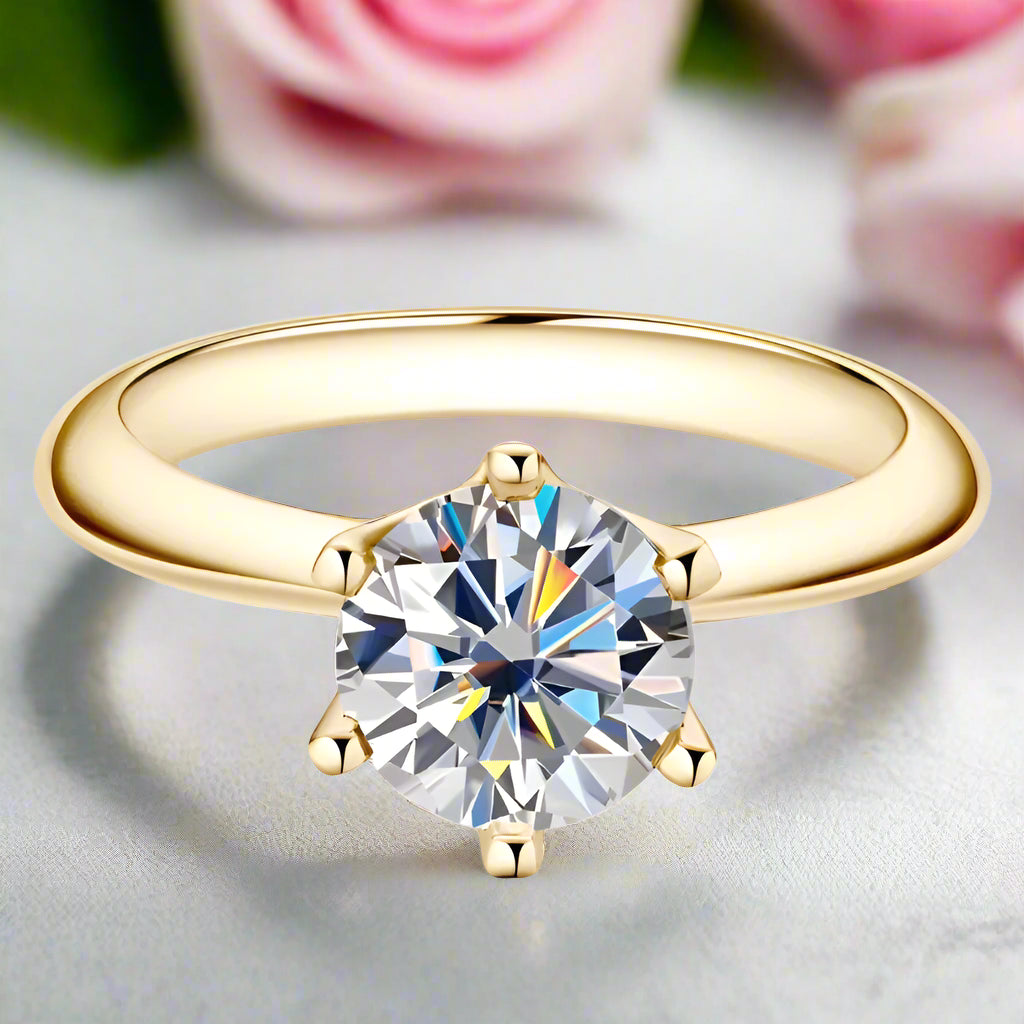 2.0 Ct Round Cut Diamond Solitaire Engagement Ring-Black Diamonds New York