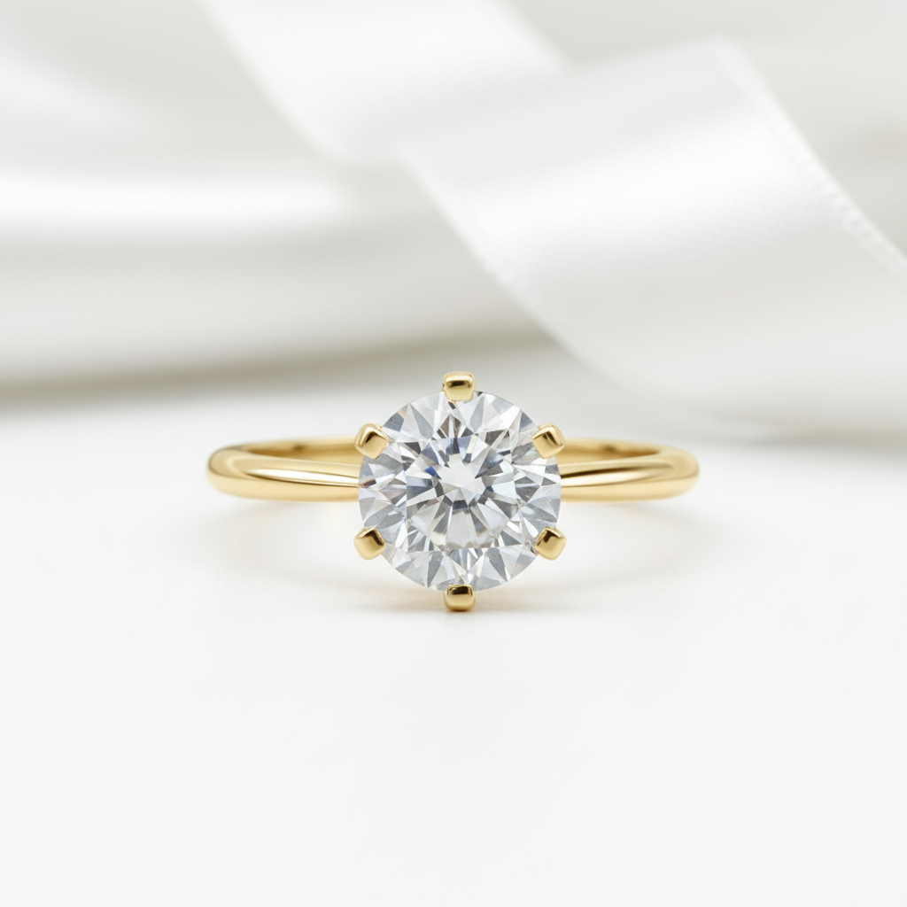 2.0 Ct Round Cut Diamond Option Solitaire Engagement Ring-Black Diamonds New York