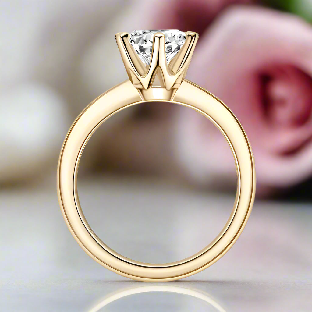 2.0 Ct Round Cut Diamond Solitaire Engagement Ring-Black Diamonds New York