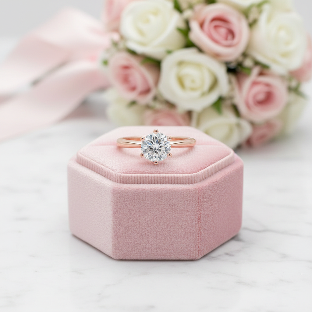 2.0 Ct Round Cut Diamond Solitaire Engagement Ring-Black Diamonds New York