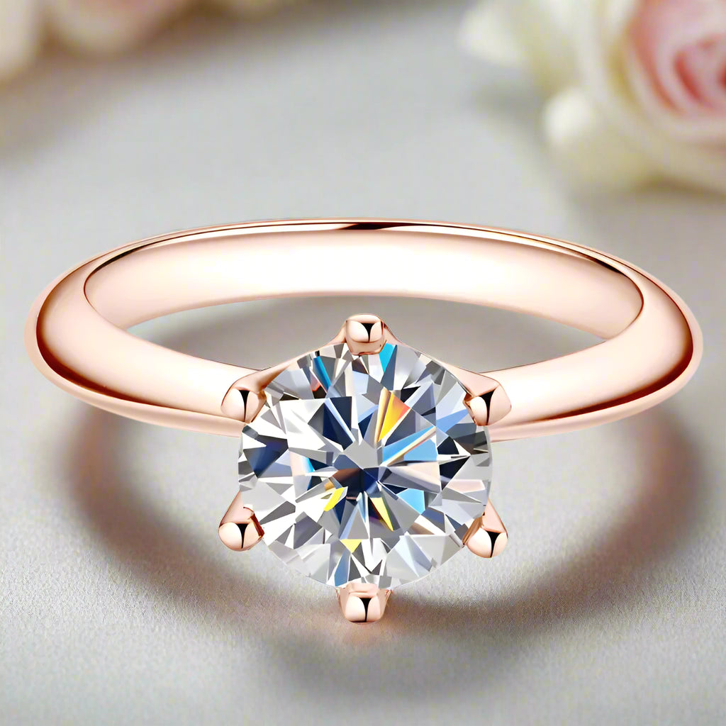 2.0 Ct Round Cut Diamond Solitaire Engagement Ring-Black Diamonds New York