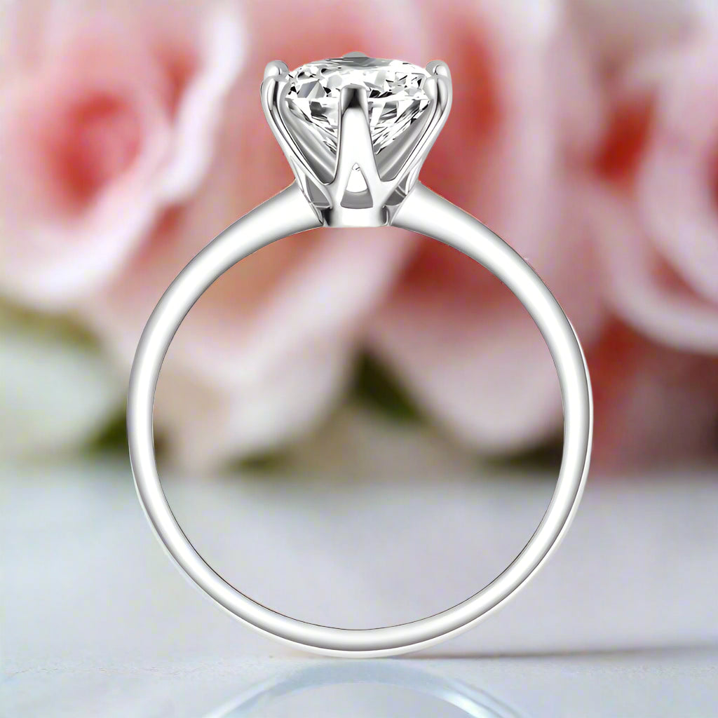 2.0 Ct Round Cut Diamond Solitaire Engagement Ring-Black Diamonds New York