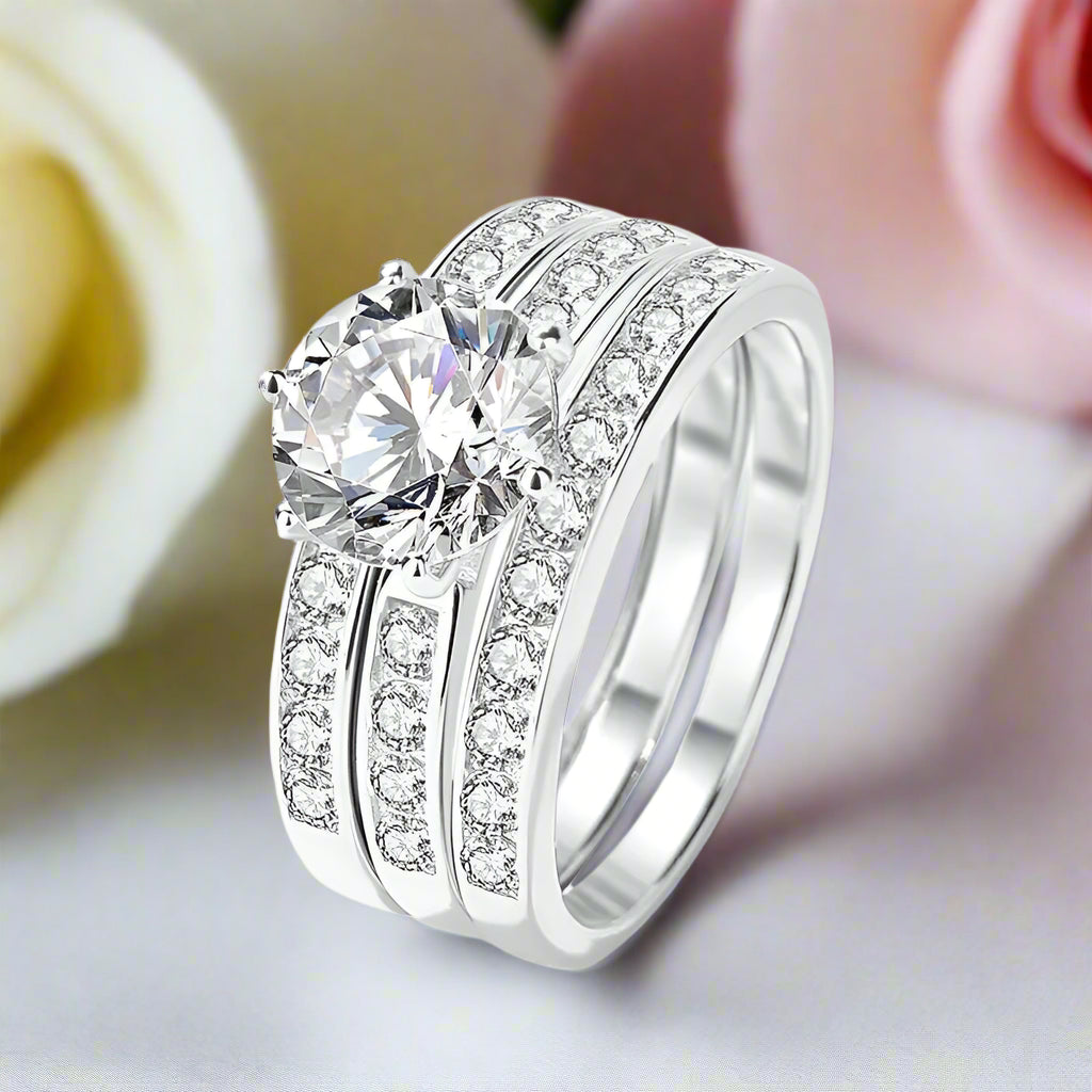 2.0 Ct Round Diamond Engagement Ring Set-Black Diamonds New York