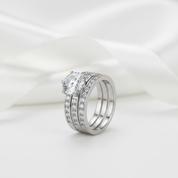 2.0 Ct Round Diamond Option Engagement Ring Set-Black Diamonds New York