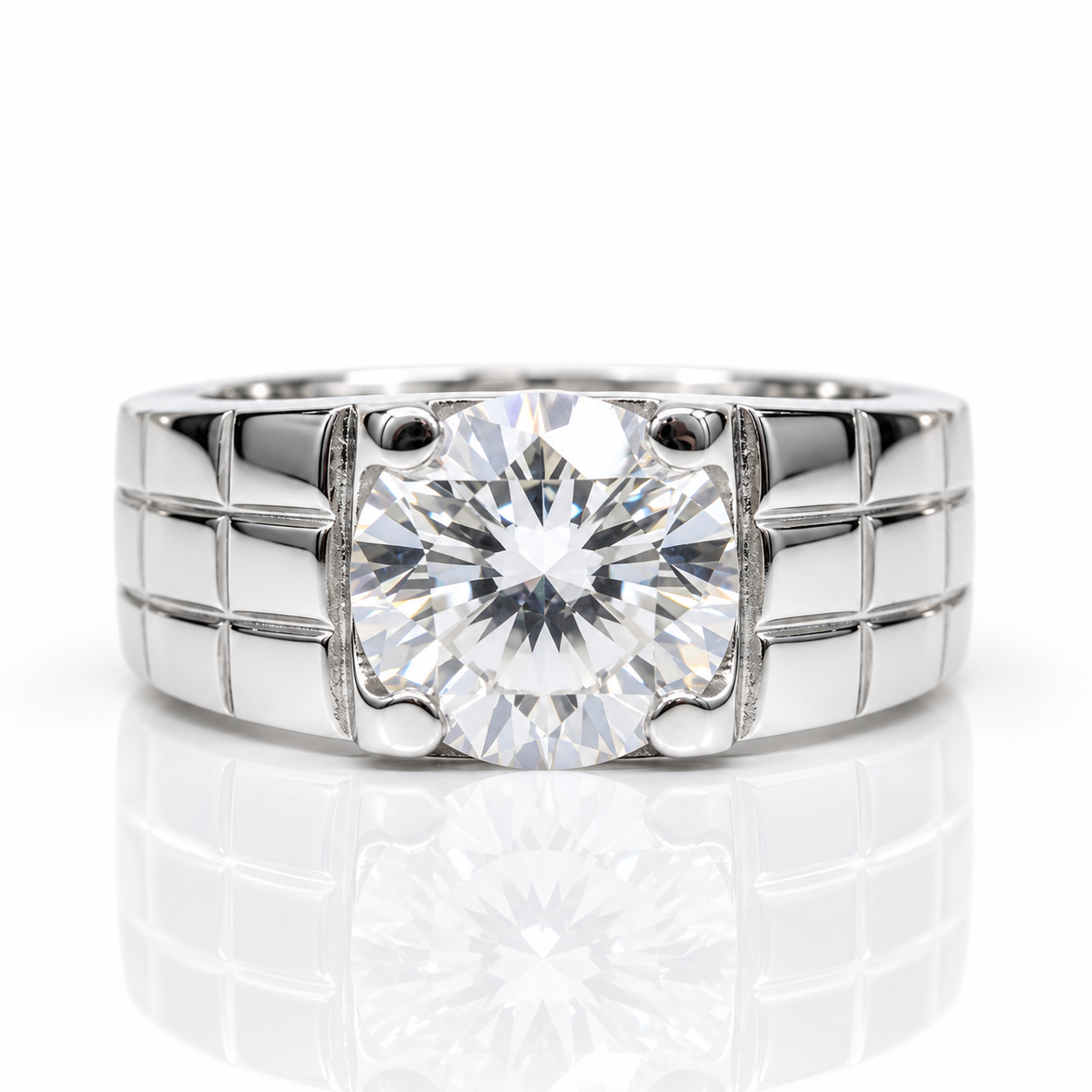 2.0 Ct VVS1 Grade Diamond Option Men's Ring-Black Diamonds New York