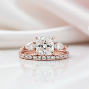 2.0ct Cushion Cut Three Stone Wedding Set-Black Diamonds New York