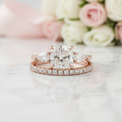 2.0ct Cushion Cut Three Stone Wedding Set-Black Diamonds New York