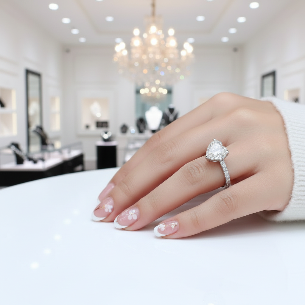 2.0ct Heart-cut Diamond Option Engagement Ring-Black Diamonds New York